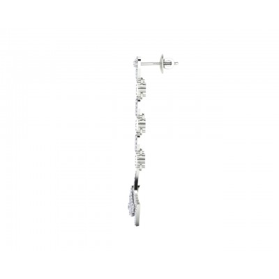 Rosa Long diamond dangle earrings in gold
